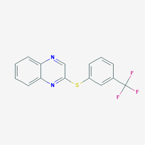 molecular formula C15H9F3N2S B2618708 2-{[3-(Trifluoromethyl)phenyl]sulfanyl}quinoxaline CAS No. 338394-52-8