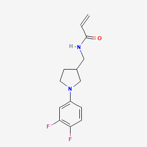 N-[[1-(3,4-Difluorophenyl)pyrrolidin-3-yl]methyl]prop-2-enamide