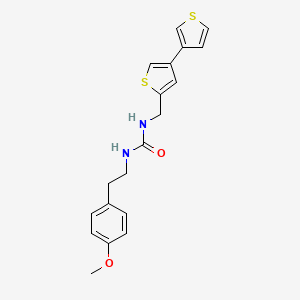 molecular formula C19H20N2O2S2 B2618717 3-({[3,3'-Bithiophene]-5-yl}methyl)-1-[2-(4-methoxyphenyl)ethyl]urea CAS No. 2380009-65-2