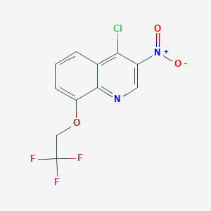 molecular formula C11H6ClF3N2O3 B2618721 4-Chloro-3-nitro-8-(2,2,2-trifluoroethoxy)quinoline CAS No. 1981582-70-0