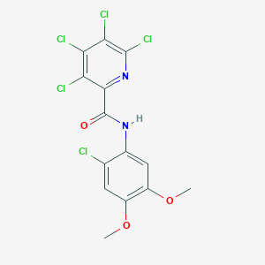 molecular formula C14H9Cl5N2O3 B2618722 3,4,5,6-tetrachloro-N-(2-chloro-4,5-dimethoxyphenyl)pyridine-2-carboxamide CAS No. 938423-78-0