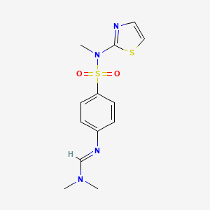 molecular formula C13H16N4O2S2 B2618724 N,N-dimethyl-N'-[4-[methyl(1,3-thiazol-2-yl)sulfamoyl]phenyl]methanimidamide CAS No. 496028-12-7