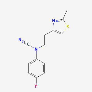 molecular formula C13H12FN3S B2618731 N-cyano-4-fluoro-N-[2-(2-methyl-1,3-thiazol-4-yl)ethyl]aniline CAS No. 2094397-43-8