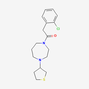 molecular formula C17H23ClN2OS B2618741 2-(2-Chlorophenyl)-1-(4-(tetrahydrothiophen-3-yl)-1,4-diazepan-1-yl)ethan-1-one CAS No. 2320179-24-4