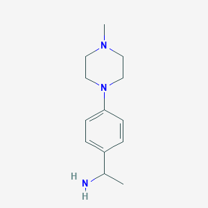 molecular formula C13H24Cl3N3 B2618748 1-[4-(4-Methylpiperazin-1-yl)phenyl]ethan-1-amine CAS No. 869945-77-7