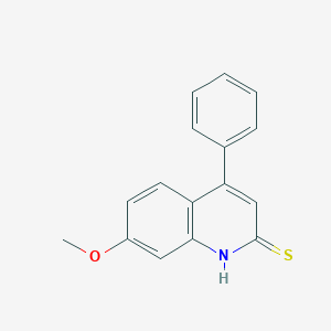molecular formula C16H13NOS B2618758 7-Methoxy-4-phenylquinoline-2-thiol CAS No. 64215-65-2