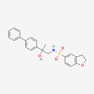 molecular formula C23H23NO4S B2618759 N-(2-([1,1'-biphenyl]-4-yl)-2-hydroxypropyl)-2,3-dihydrobenzofuran-5-sulfonamide CAS No. 1448071-03-1