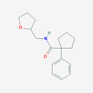 molecular formula C17H23NO2 B261876 1-phenyl-N-(tetrahydro-2-furanylmethyl)cyclopentanecarboxamide 