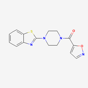 molecular formula C15H14N4O2S B2618763 (4-(Benzo[d]thiazol-2-yl)piperazin-1-yl)(isoxazol-5-yl)methanone CAS No. 941869-05-2