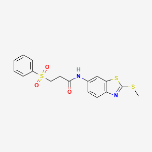 molecular formula C17H16N2O3S3 B2618765 N-(2-(methylthio)benzo[d]thiazol-6-yl)-3-(phenylsulfonyl)propanamide CAS No. 851722-51-5