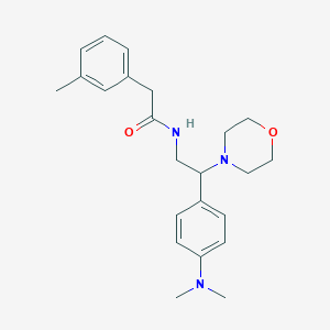 molecular formula C23H31N3O2 B2618768 N-(2-(4-(dimethylamino)phenyl)-2-morpholinoethyl)-2-(m-tolyl)acetamide CAS No. 1005297-29-9