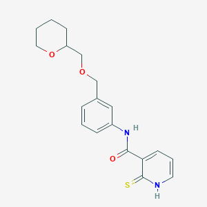 molecular formula C19H22N2O3S B2618772 N-(3-{[(oxan-2-yl)methoxy]methyl}phenyl)-2-sulfanylpyridine-3-carboxamide CAS No. 1240923-58-3