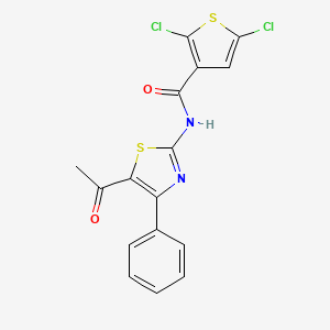 molecular formula C16H10Cl2N2O2S2 B2618782 N-(5-acetyl-4-phenyl-1,3-thiazol-2-yl)-2,5-dichlorothiophene-3-carboxamide CAS No. 476627-01-7