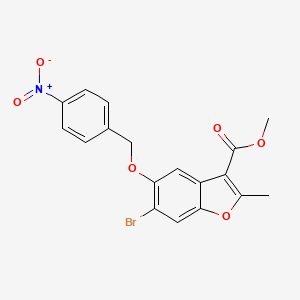 molecular formula C18H14BrNO6 B2618787 Methyl 6-bromo-2-methyl-5-[(4-nitrobenzyl)oxy]-1-benzofuran-3-carboxylate CAS No. 308295-93-4