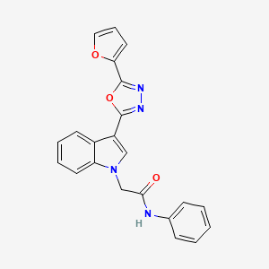 2-(3-(5-(furan-2-yl)-1,3,4-oxadiazol-2-yl)-1H-indol-1-yl)-N-phenylacetamide