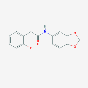 molecular formula C16H15NO4 B261879 N-(1,3-benzodioxol-5-yl)-2-(2-methoxyphenyl)acetamide 