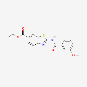 molecular formula C18H16N2O4S B2618790 Ethyl 2-(3-methoxybenzamido)benzo[d]thiazole-6-carboxylate CAS No. 888409-30-1