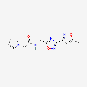 N-((3-(5-methylisoxazol-3-yl)-1,2,4-oxadiazol-5-yl)methyl)-2-(1H-pyrrol-1-yl)acetamide