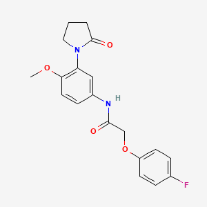 molecular formula C19H19FN2O4 B2618811 2-(4-fluorophenoxy)-N-(4-methoxy-3-(2-oxopyrrolidin-1-yl)phenyl)acetamide CAS No. 922904-26-5