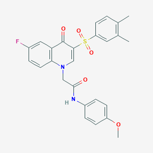 2-(3-((3,4-dimethylphenyl)sulfonyl)-6-fluoro-4-oxoquinolin-1(4H)-yl)-N-(4-methoxyphenyl)acetamide