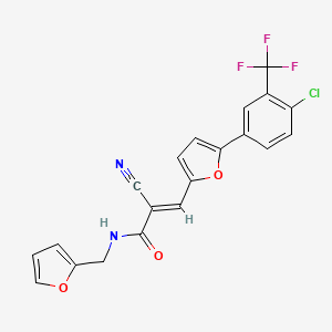 (E)-3-[5-[4-chloro-3-(trifluoromethyl)phenyl]furan-2-yl]-2-cyano-N-(furan-2-ylmethyl)prop-2-enamide