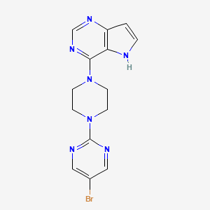 molecular formula C14H14BrN7 B2618826 4-[4-(5-Bromopyrimidin-2-yl)piperazin-1-yl]-5H-pyrrolo[3,2-d]pyrimidine CAS No. 2380176-01-0