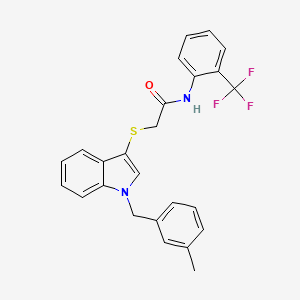 2-[1-[(3-methylphenyl)methyl]indol-3-yl]sulfanyl-N-[2-(trifluoromethyl)phenyl]acetamide