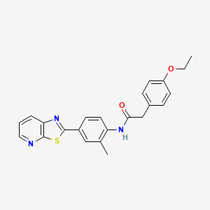 molecular formula C23H21N3O2S B2618833 2-(4-ethoxyphenyl)-N-(2-methyl-4-(thiazolo[5,4-b]pyridin-2-yl)phenyl)acetamide CAS No. 896678-38-9