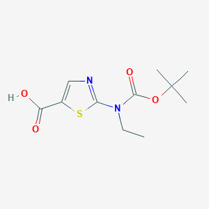 molecular formula C11H16N2O4S B2618838 2-[Ethyl-[(2-methylpropan-2-yl)oxycarbonyl]amino]-1,3-thiazole-5-carboxylic acid CAS No. 2248347-31-9