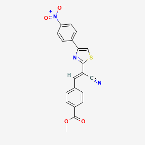 molecular formula C20H13N3O4S B2618847 (E)-methyl 4-(2-cyano-2-(4-(4-nitrophenyl)thiazol-2-yl)vinyl)benzoate CAS No. 683250-08-0