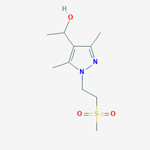 molecular formula C10H18N2O3S B2618853 1-[1-(2-methanesulfonylethyl)-3,5-dimethyl-1H-pyrazol-4-yl]ethan-1-ol CAS No. 1343216-16-9