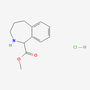 molecular formula C12H16ClNO2 B2618855 Methyl 2,3,4,5-tetrahydro-1H-2-benzazepine-1-carboxylate;hydrochloride CAS No. 2126160-44-7