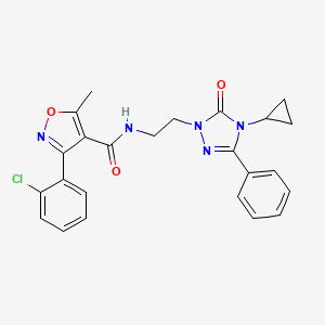 3-(2-chlorophenyl)-N-(2-(4-cyclopropyl-5-oxo-3-phenyl-4,5-dihydro-1H-1,2,4-triazol-1-yl)ethyl)-5-methylisoxazole-4-carboxamide