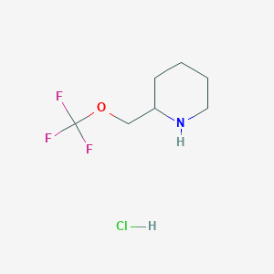 molecular formula C7H13ClF3NO B2618864 2-Trifluoromethoxymethylpiperidine hydrochloride CAS No. 2244088-33-1