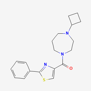 molecular formula C19H23N3OS B2618881 (4-Cyclobutyl-1,4-diazepan-1-yl)(2-phenylthiazol-4-yl)methanone CAS No. 2309706-46-3
