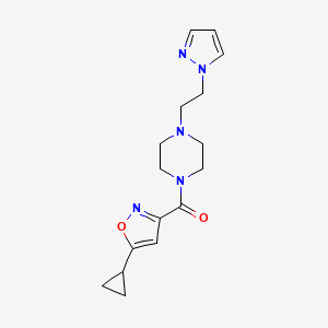 (4-(2-(1H-pyrazol-1-yl)ethyl)piperazin-1-yl)(5-cyclopropylisoxazol-3-yl)methanone