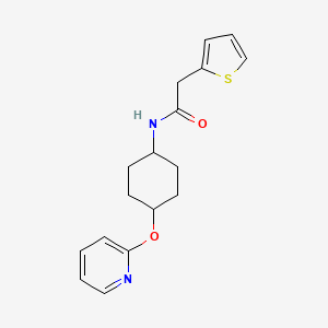 molecular formula C17H20N2O2S B2618891 N-((1r,4r)-4-(pyridin-2-yloxy)cyclohexyl)-2-(thiophen-2-yl)acetamide CAS No. 2034394-50-6