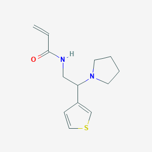 molecular formula C13H18N2OS B2618892 N-(2-Pyrrolidin-1-yl-2-thiophen-3-ylethyl)prop-2-enamide CAS No. 2361657-23-8