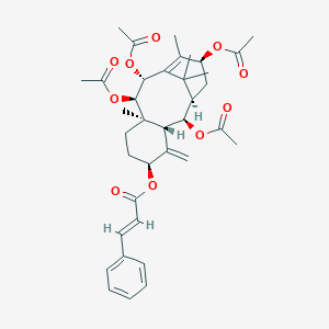 molecular formula C37H46O10 B026189 [(1R,2R,3R,5S,8R,9R,10R,13S)-2,9,10,13-四乙酰氧基-8,12,15,15-四甲基-4-亚甲基-5-三环[9.3.1.03,8]十五烷-11-烯基] (E)-3-苯基丙-2-烯酸 CAS No. 18457-45-9