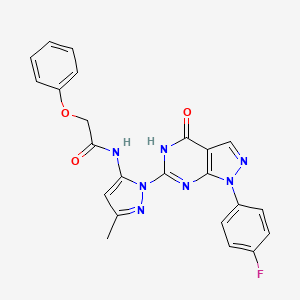 N-(1-(1-(4-fluorophenyl)-4-oxo-4,5-dihydro-1H-pyrazolo[3,4-d]pyrimidin-6-yl)-3-methyl-1H-pyrazol-5-yl)-2-phenoxyacetamide