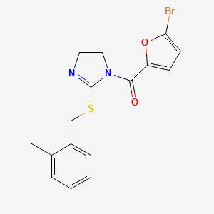 (5-bromofuran-2-yl)(2-((2-methylbenzyl)thio)-4,5-dihydro-1H-imidazol-1-yl)methanone