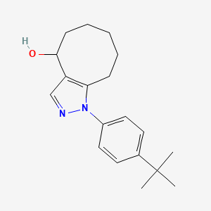 molecular formula C19H26N2O B2618909 1-(4-Tert-butylphenyl)-4,5,6,7,8,9-hexahydrocycloocta[c]pyrazol-4-ol CAS No. 2415472-58-9