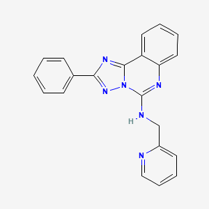 molecular formula C21H16N6 B2618910 N-(2-phenyl[1,2,4]triazolo[1,5-c]quinazolin-5-yl)-N-(2-pyridylmethyl)amine CAS No. 902906-29-0