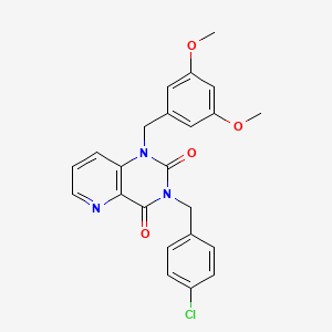 molecular formula C23H20ClN3O4 B2618915 3-(4-chlorobenzyl)-1-(3,5-dimethoxybenzyl)pyrido[3,2-d]pyrimidine-2,4(1H,3H)-dione CAS No. 921546-92-1