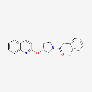 molecular formula C21H19ClN2O2 B2618917 2-(2-Chlorophenyl)-1-(3-(quinolin-2-yloxy)pyrrolidin-1-yl)ethanone CAS No. 2034300-33-7
