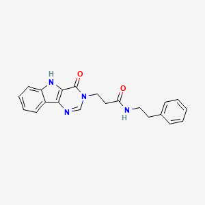 molecular formula C21H20N4O2 B2618918 3-(4-oxo-4,5-dihydro-3H-pyrimido[5,4-b]indol-3-yl)-N-phenethylpropanamide CAS No. 1185155-47-8