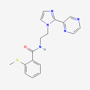 2-(methylsulfanyl)-N-{2-[2-(pyrazin-2-yl)-1H-imidazol-1-yl]ethyl}benzamide