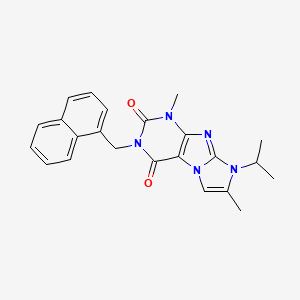 molecular formula C23H23N5O2 B2618931 8-isopropyl-1,7-dimethyl-3-(naphthalen-1-ylmethyl)-1H-imidazo[2,1-f]purine-2,4(3H,8H)-dione CAS No. 878731-41-0