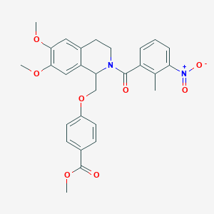 Methyl 4-((6,7-dimethoxy-2-(2-methyl-3-nitrobenzoyl)-1,2,3,4-tetrahydroisoquinolin-1-yl)methoxy)benzoate