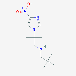 molecular formula C12H22N4O2 B2618958 2,2-Dimethyl-N-(2-methyl-2-(4-nitro-1H-imidazol-1-yl)propyl)propan-1-amine CAS No. 865774-15-8